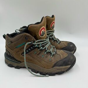Red Wing Shoes Tan and Teal Hiking Boots